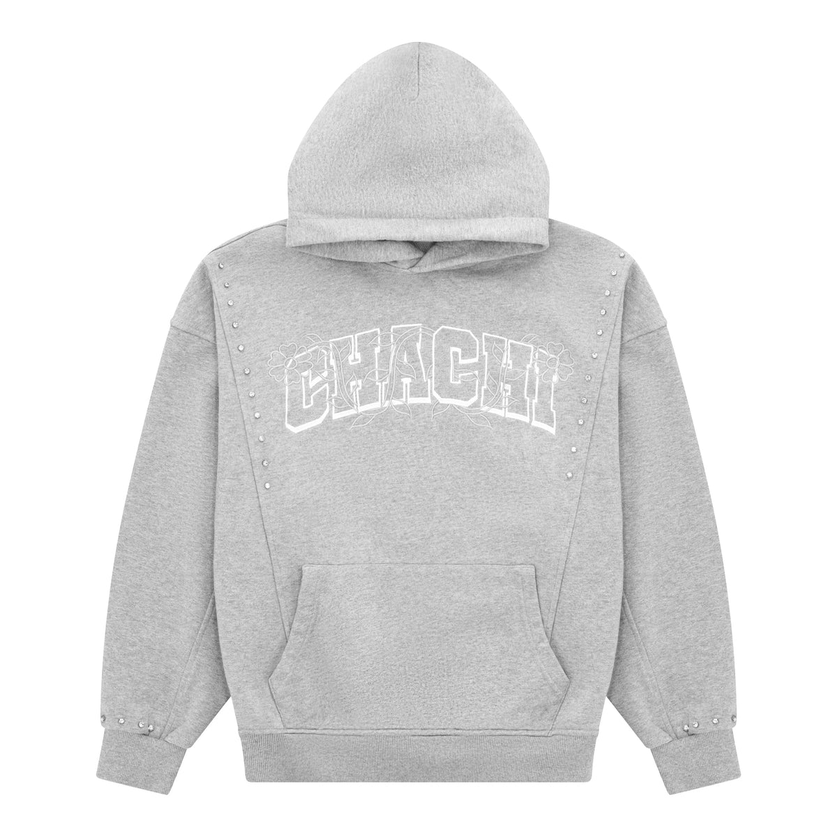 CHACHI Signature Hoodie in gray, front view