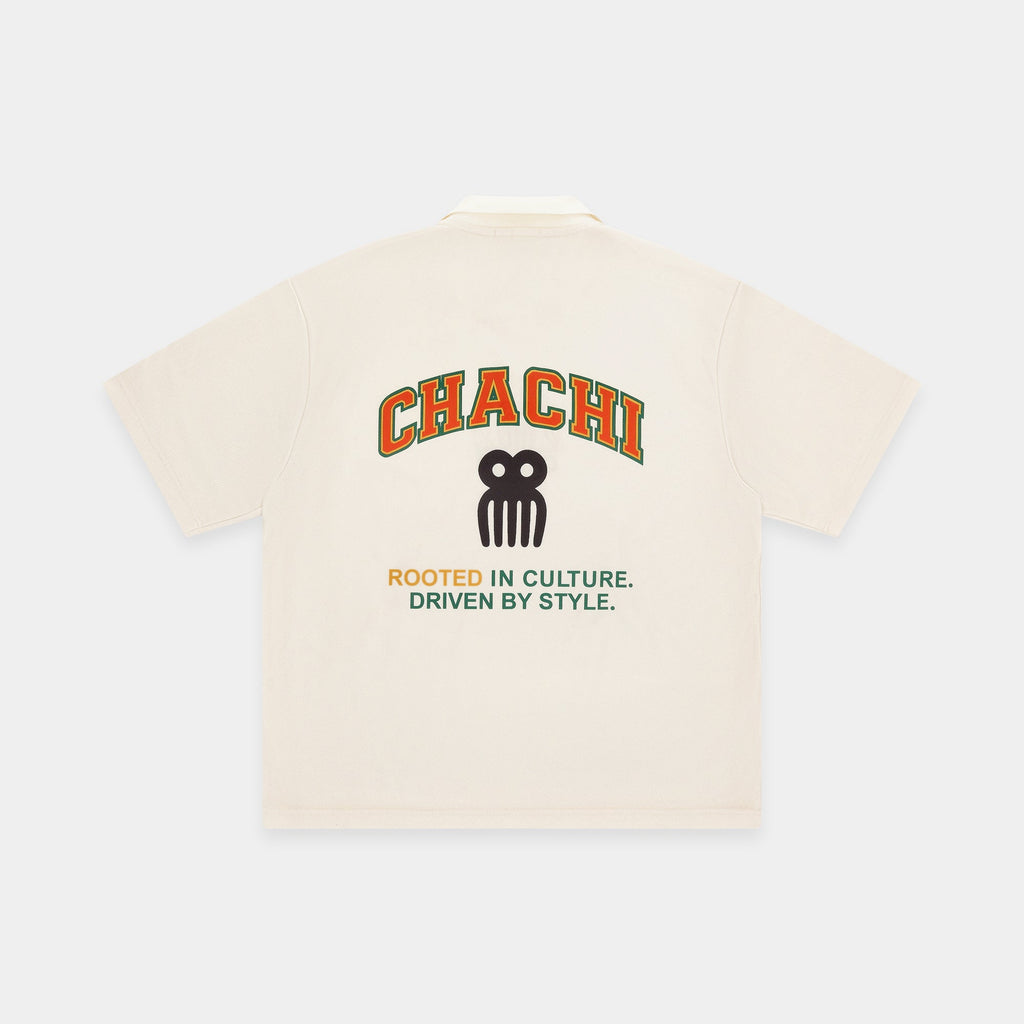 CHACHI Soccer Jersey in beige, back view