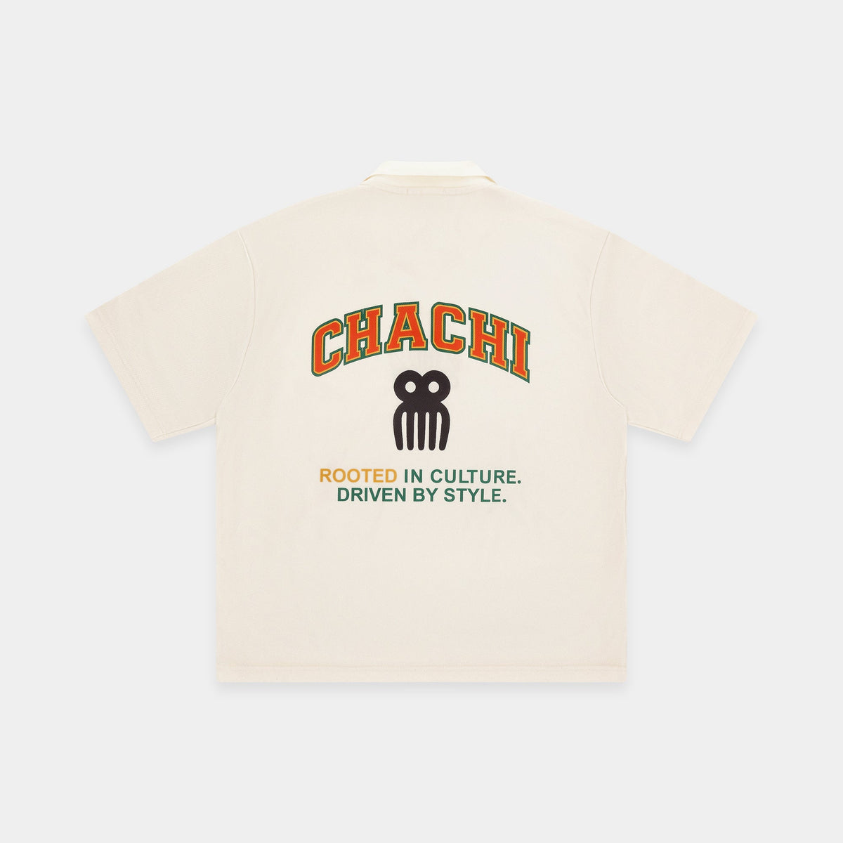 CHACHI Soccer Jersey in beige, back view