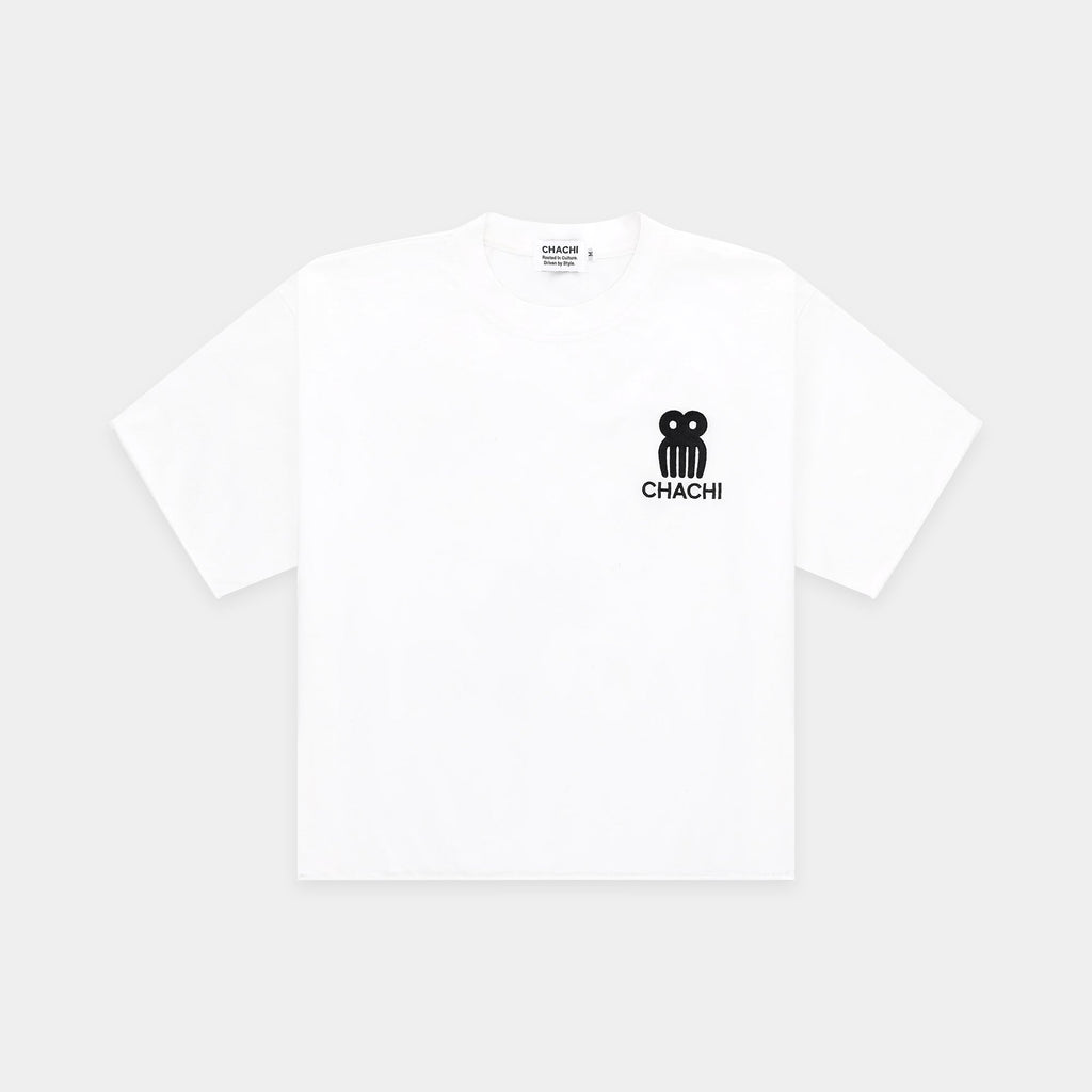 CHACHI Origin Tee in white, front view