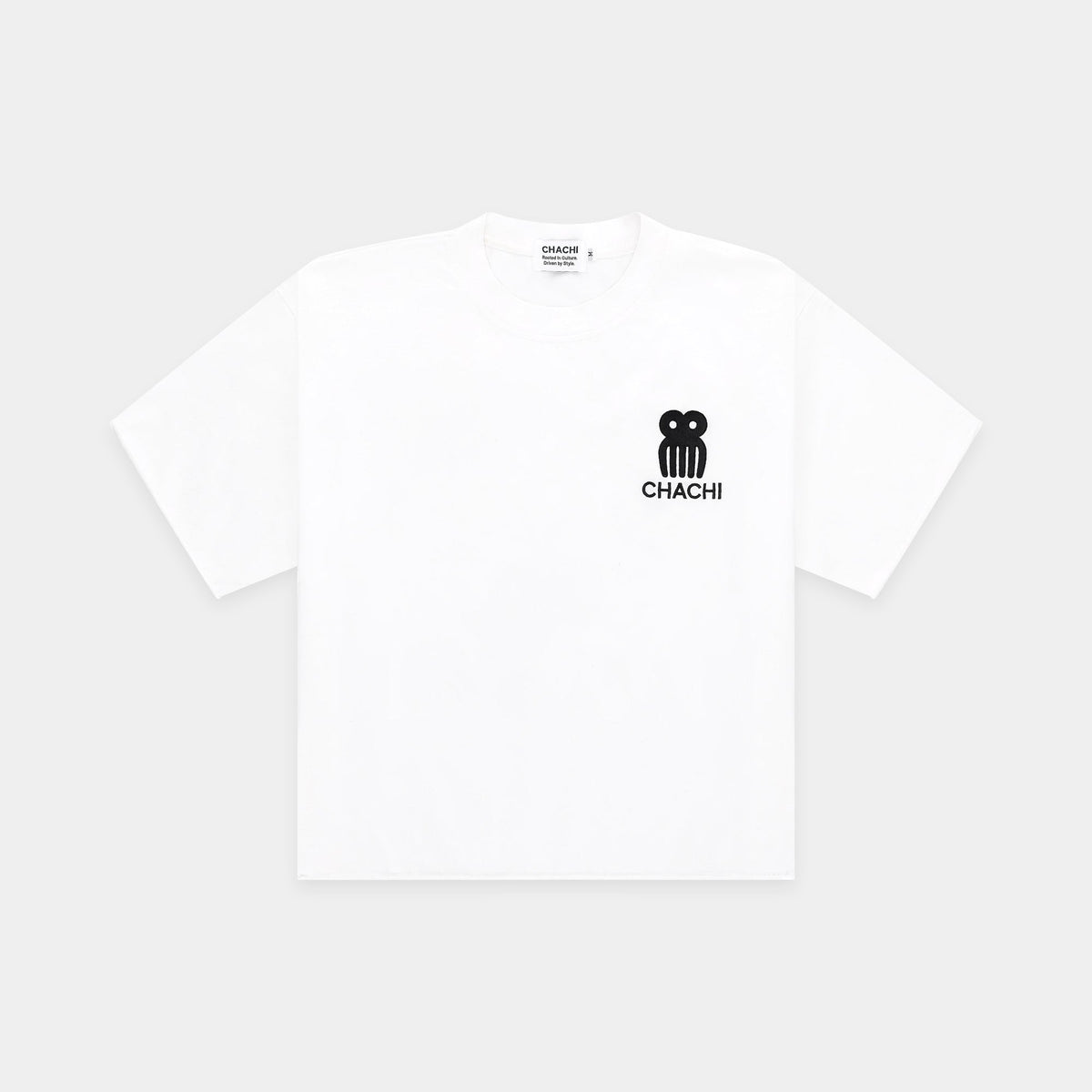 CHACHI Origin Tee in white, front view